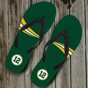 #12 Green Bay Fan Flip-Flops