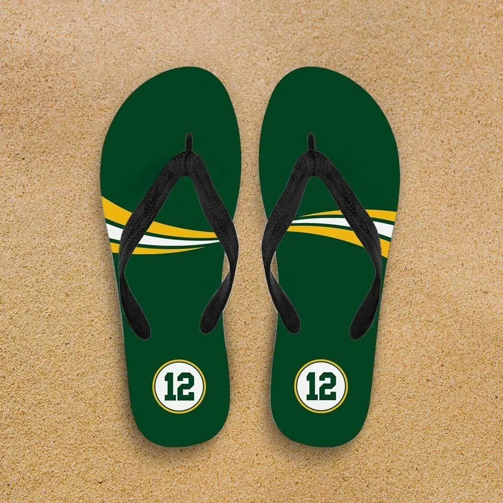 #12 Green Bay Fan Flip-Flops