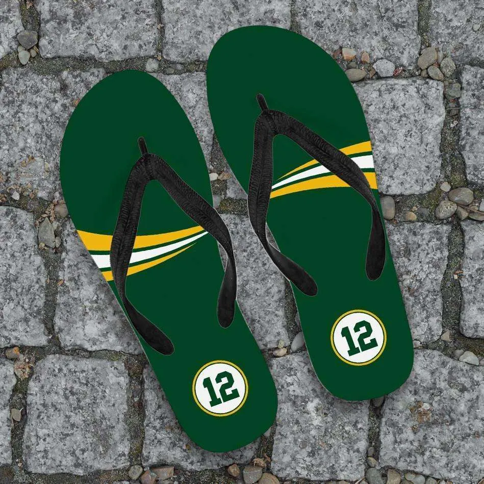 #12 Green Bay Fan Flip-Flops