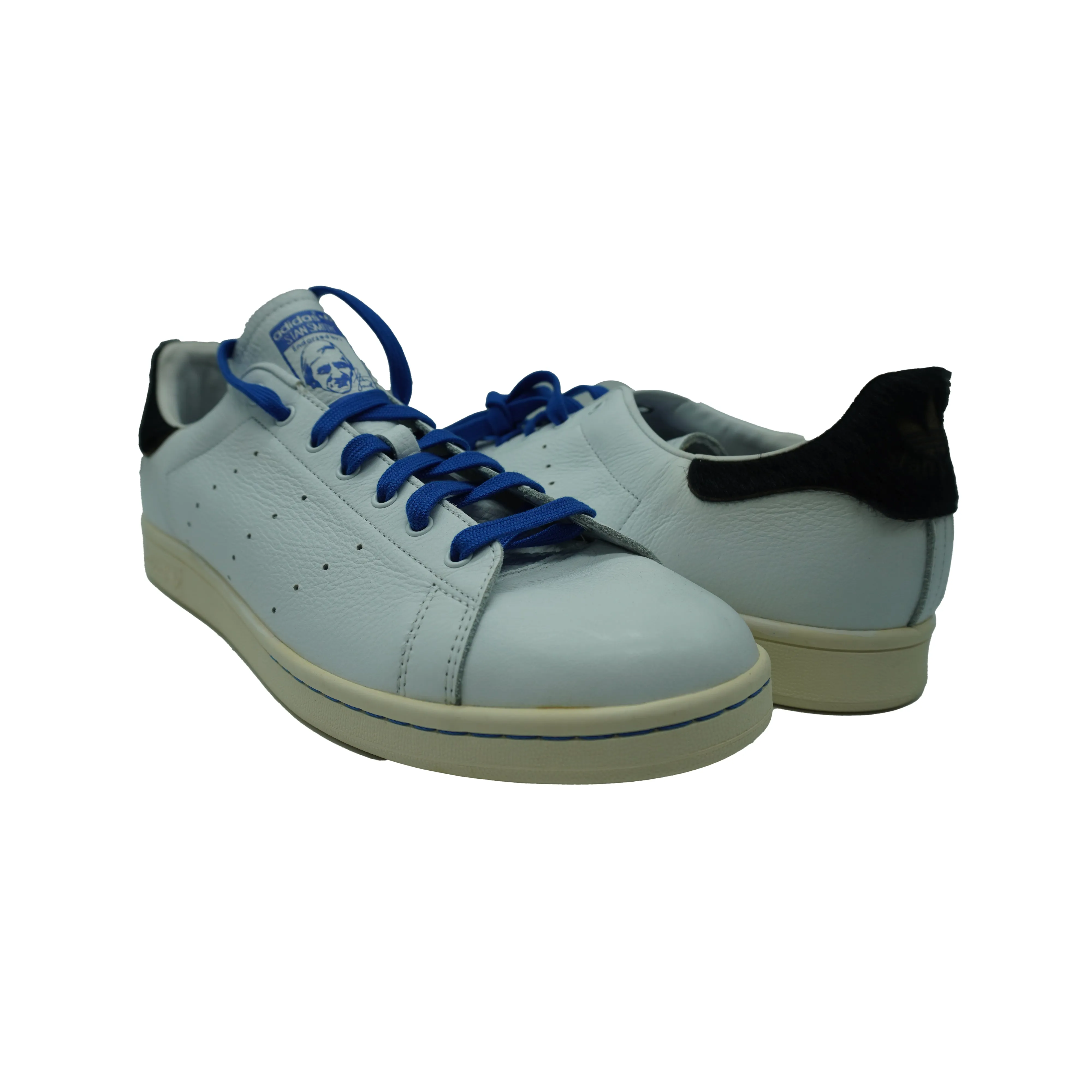 Adidas Men's Stan Smith Leather Cross Training Shoes White Blue Black Size 14
