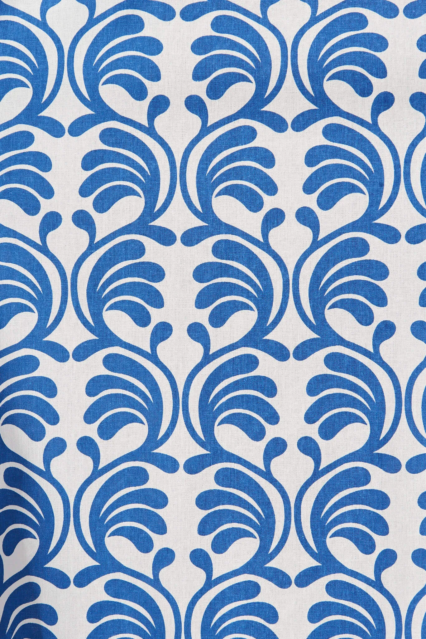 Aiken Midi Dress In Blue With White Print Cotton