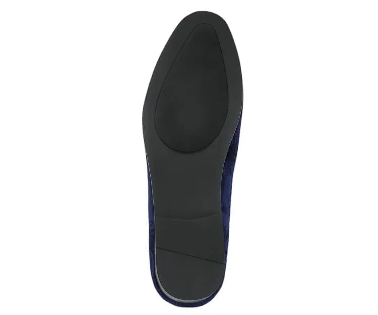Amali Bryant Paisley Velvet Slip On Loafers For Men