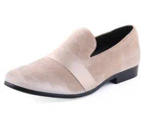 Amali Knight Men's Regal Tan Velvet Loafers