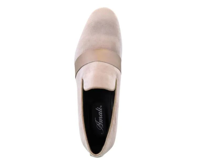Amali Knight Men's Regal Tan Velvet Loafers