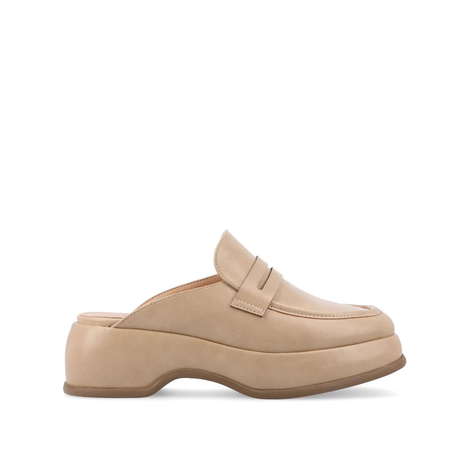 ANTONINA MULED FLATS IN FAUX LEATHER