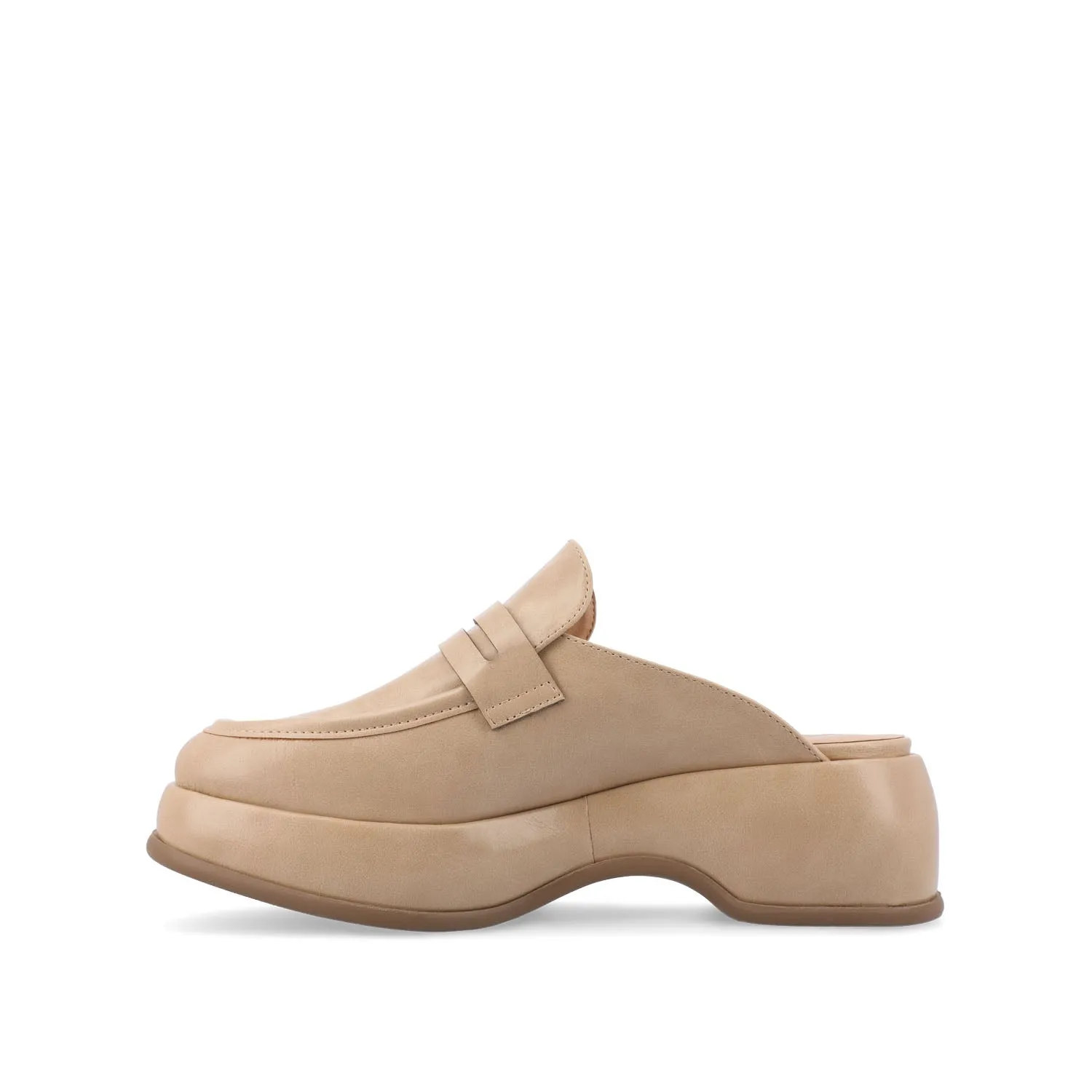 ANTONINA MULED FLATS IN FAUX LEATHER