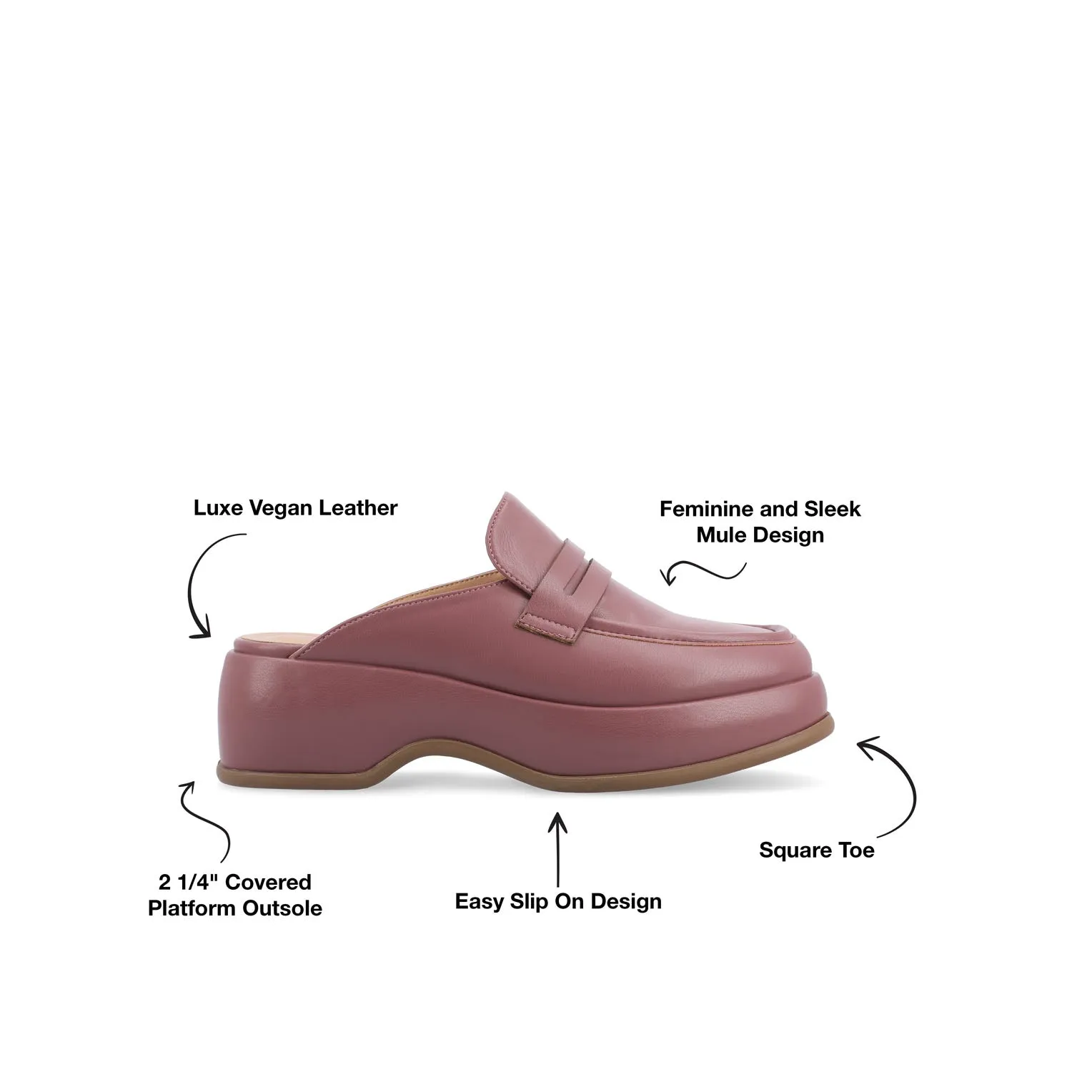ANTONINA MULED FLATS IN FAUX LEATHER