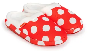 ARCHLINE Orthotic Slippers Slip On Scuffs Pain Relief Moccasins - Red Polka Dot - EUR 39 (Womens US 8)