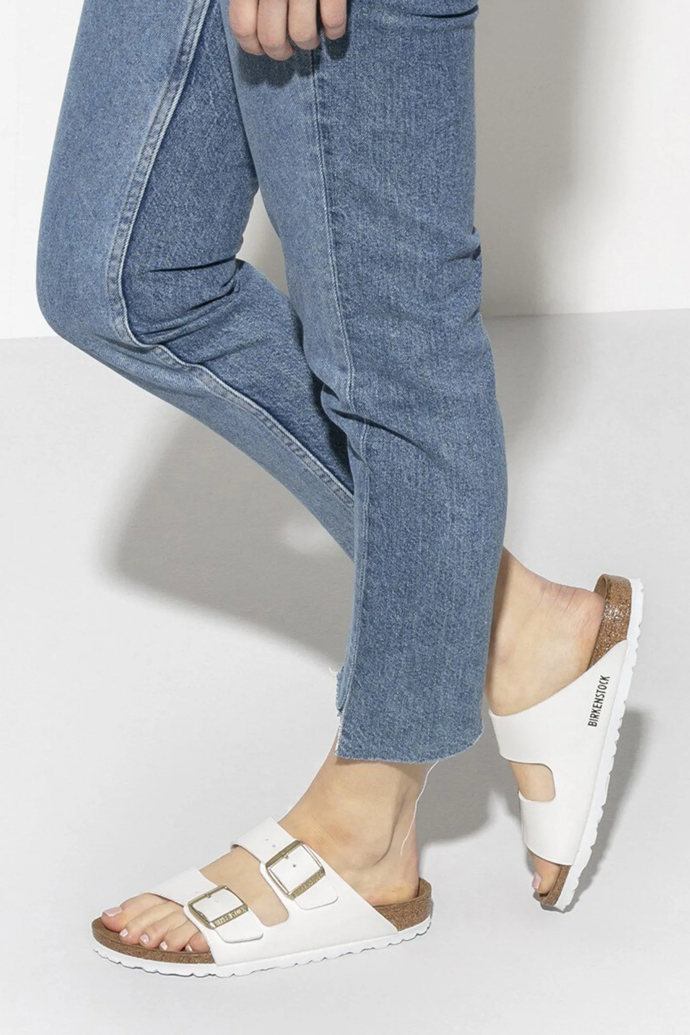 Birkenstock Arizona 1005294 Patent White Narrow Fit Sandal