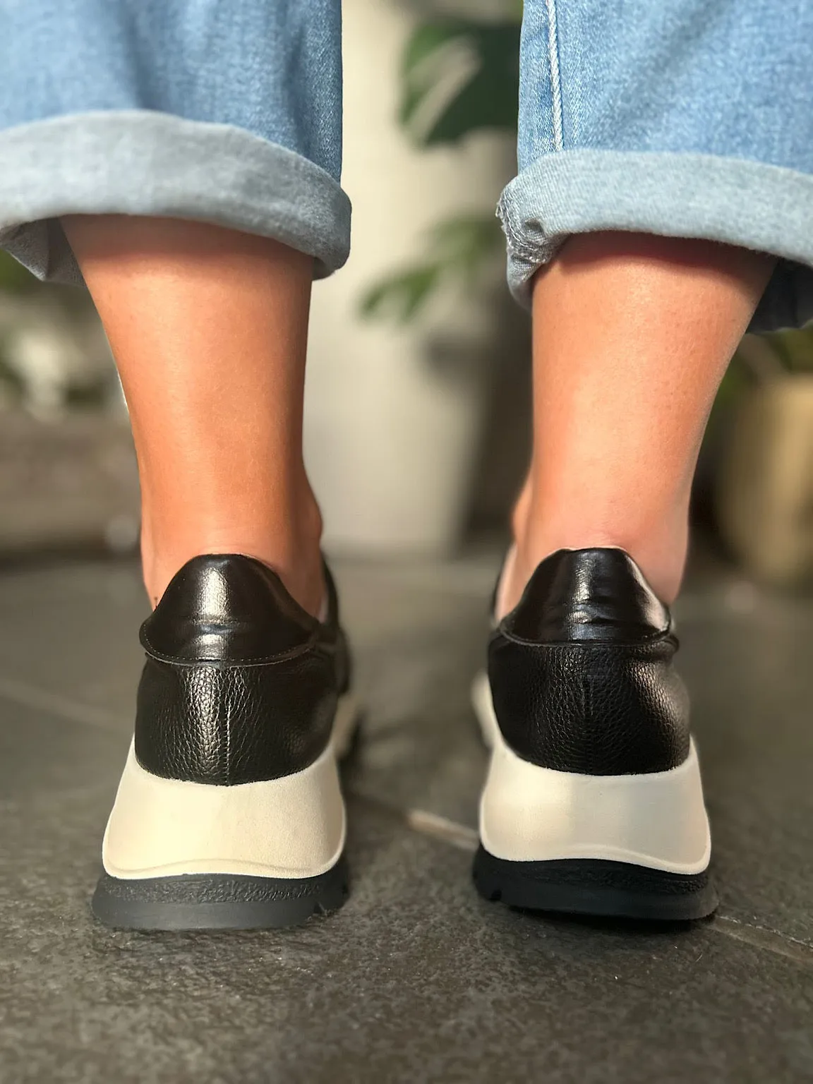 Black Zip Front Trainers