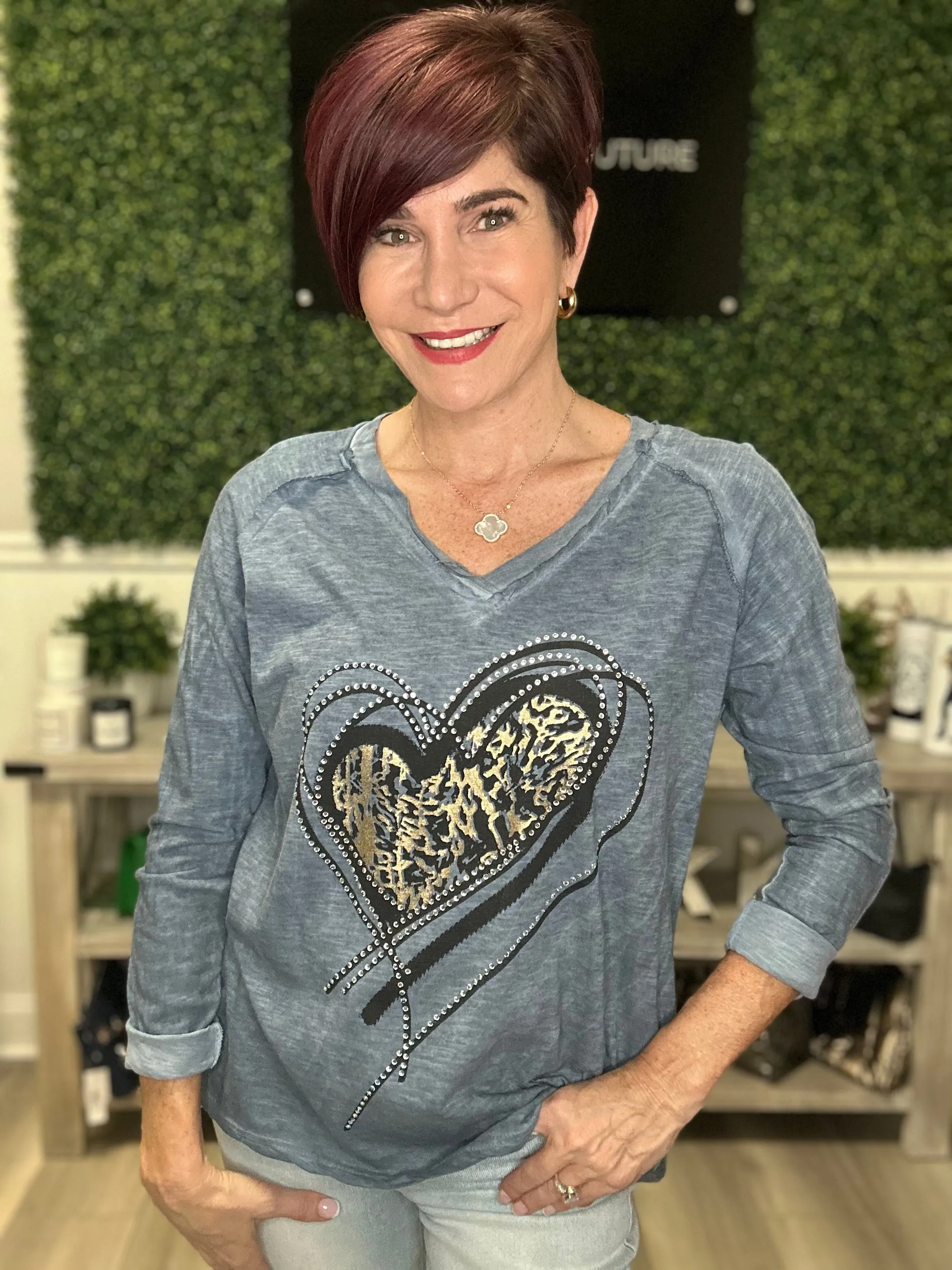 Bling Heart LS Tee