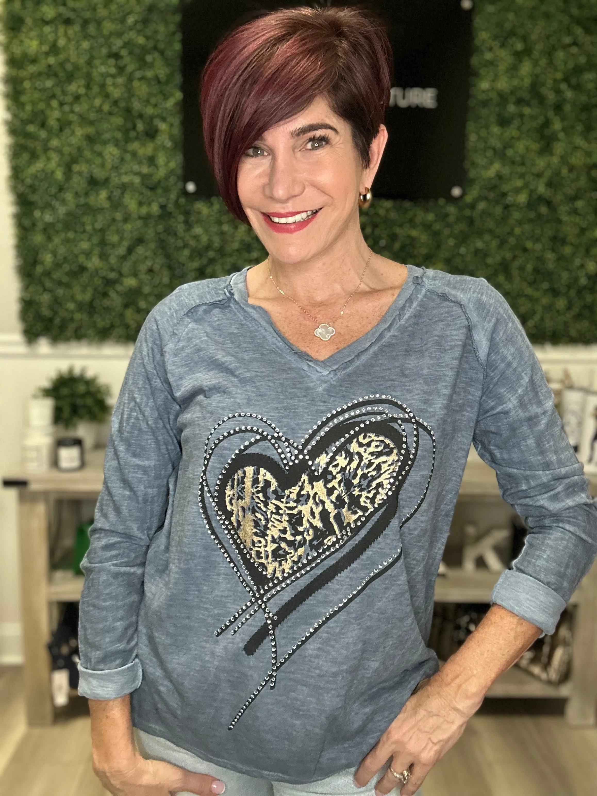 Bling Heart LS Tee