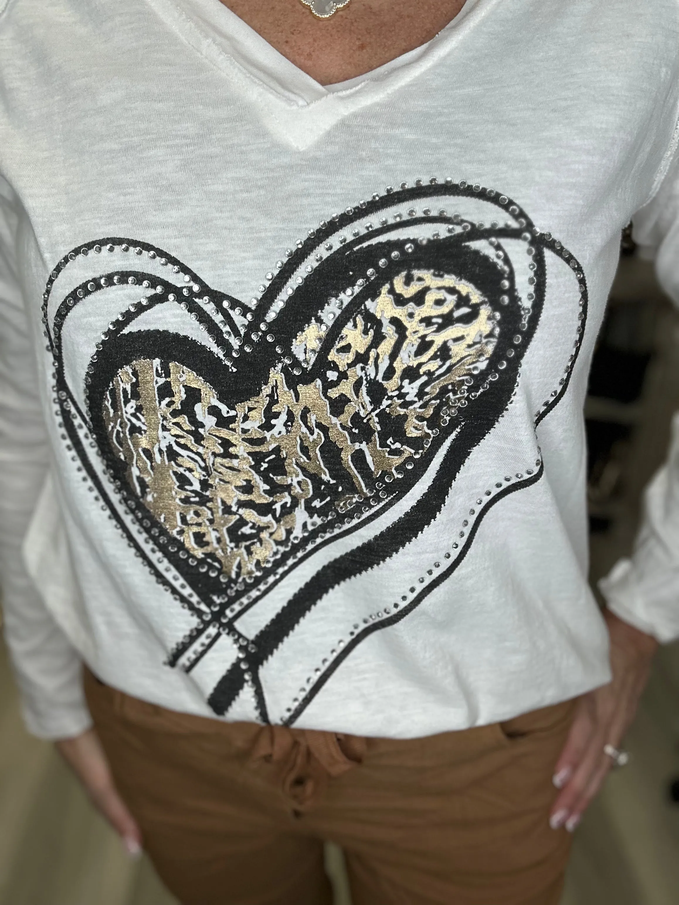 Bling Heart LS Tee