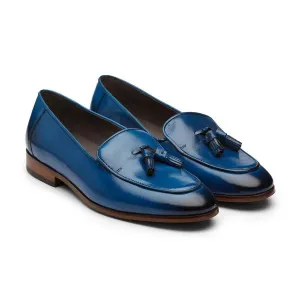 Blue Tassel Moccasins