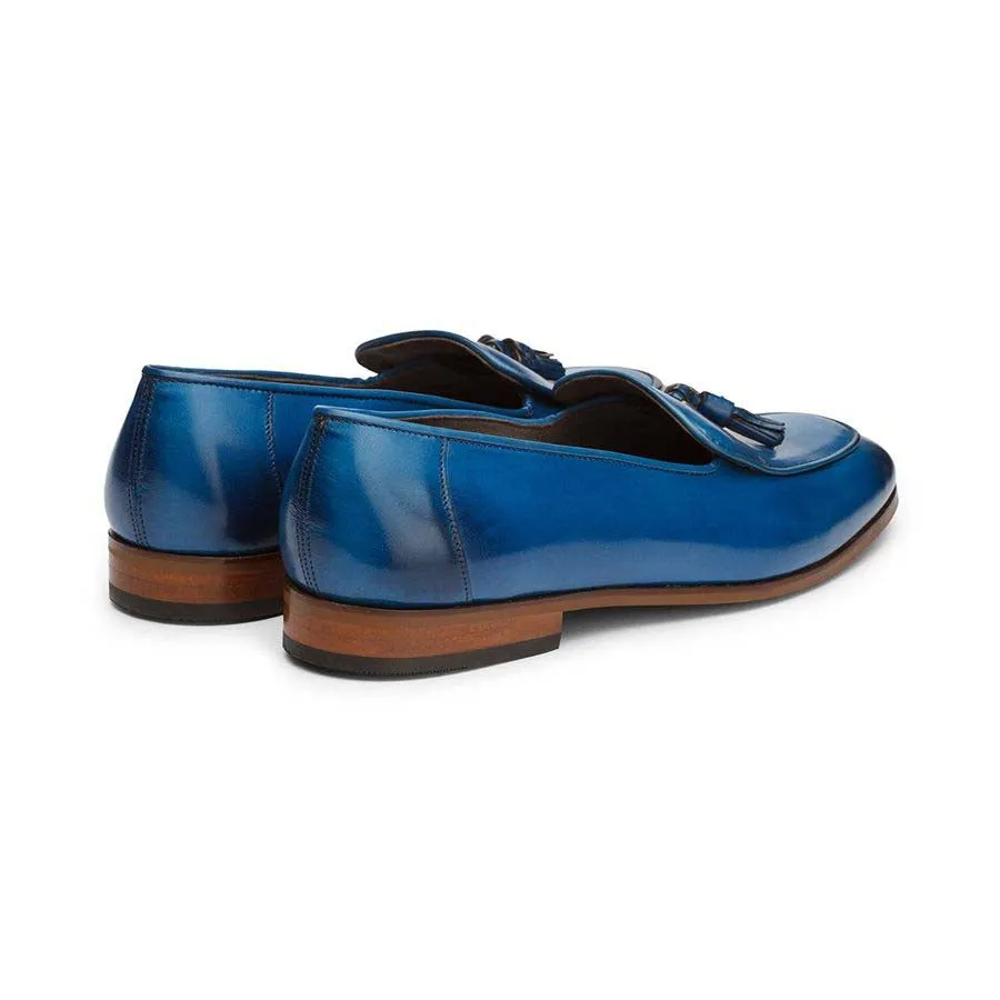 Blue Tassel Moccasins