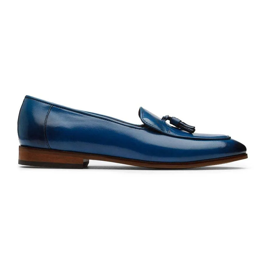 Blue Tassel Moccasins