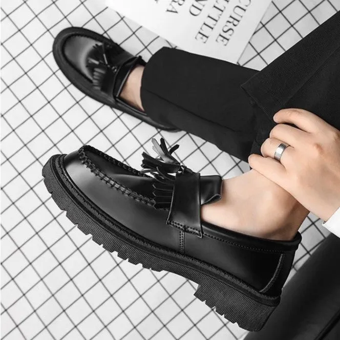 Bootara 2025 Men's Tassel Loafers - Premium Leather Business Shoes, Versatile for Spring and Autumn, Ideal for Work & Weddings