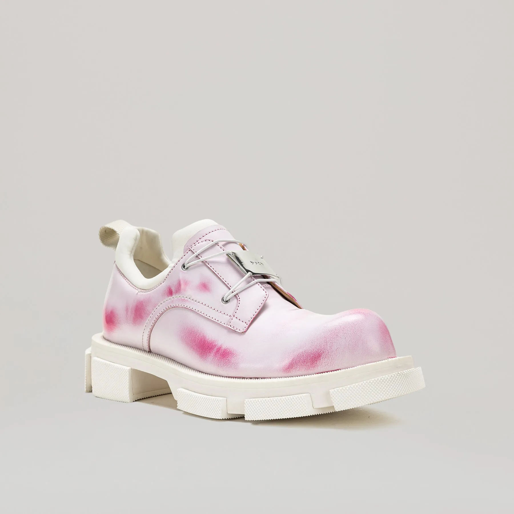 both - GAO METAL LOGO DERBY-WHITE/PINK