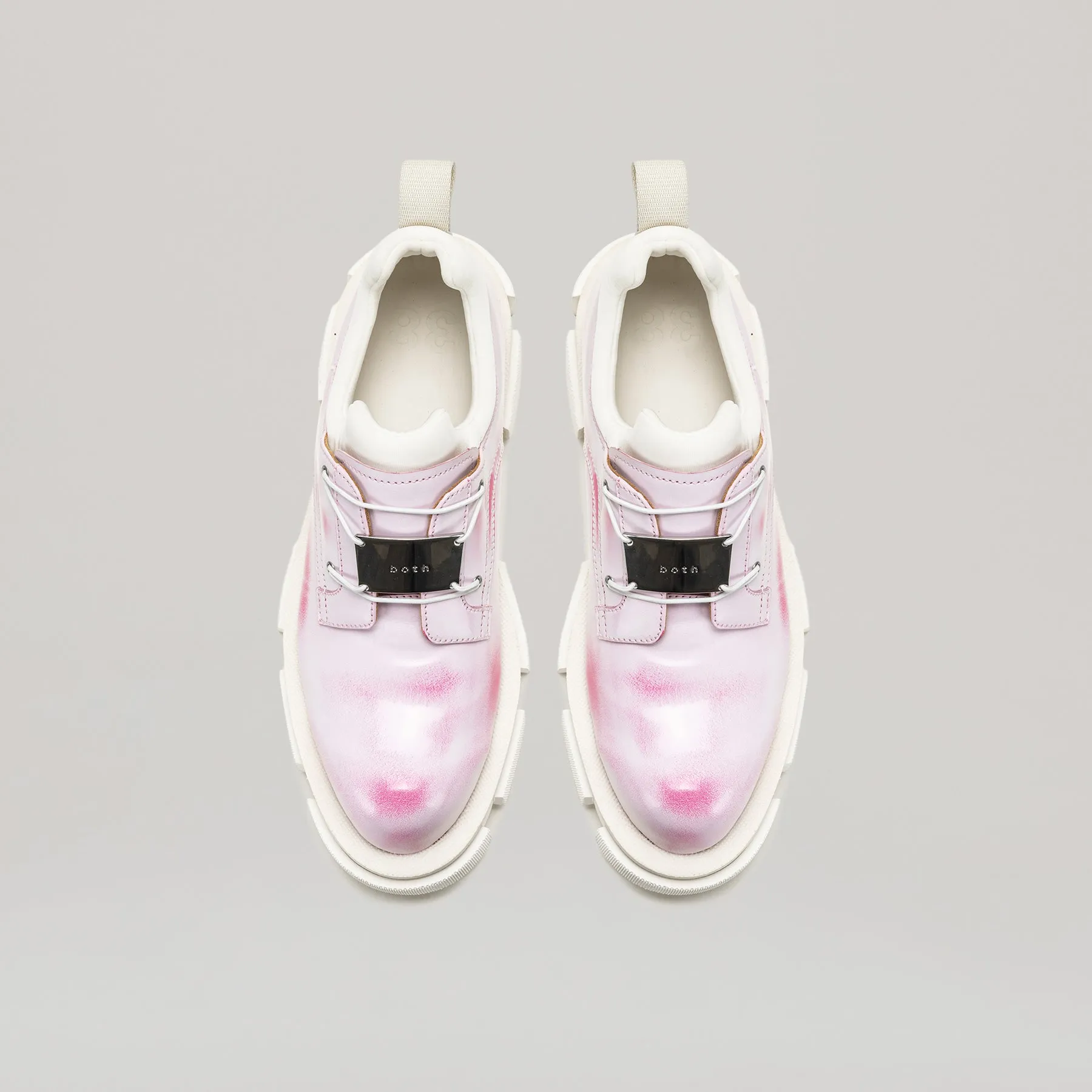 both - GAO METAL LOGO DERBY-WHITE/PINK