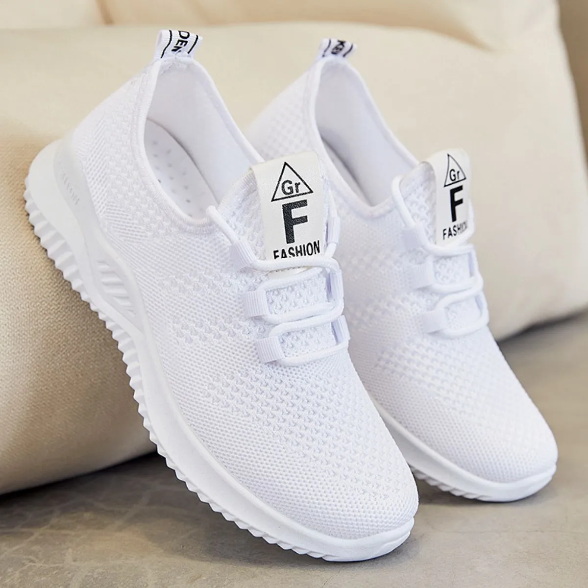 Breathable Mesh Lace Up Athletic