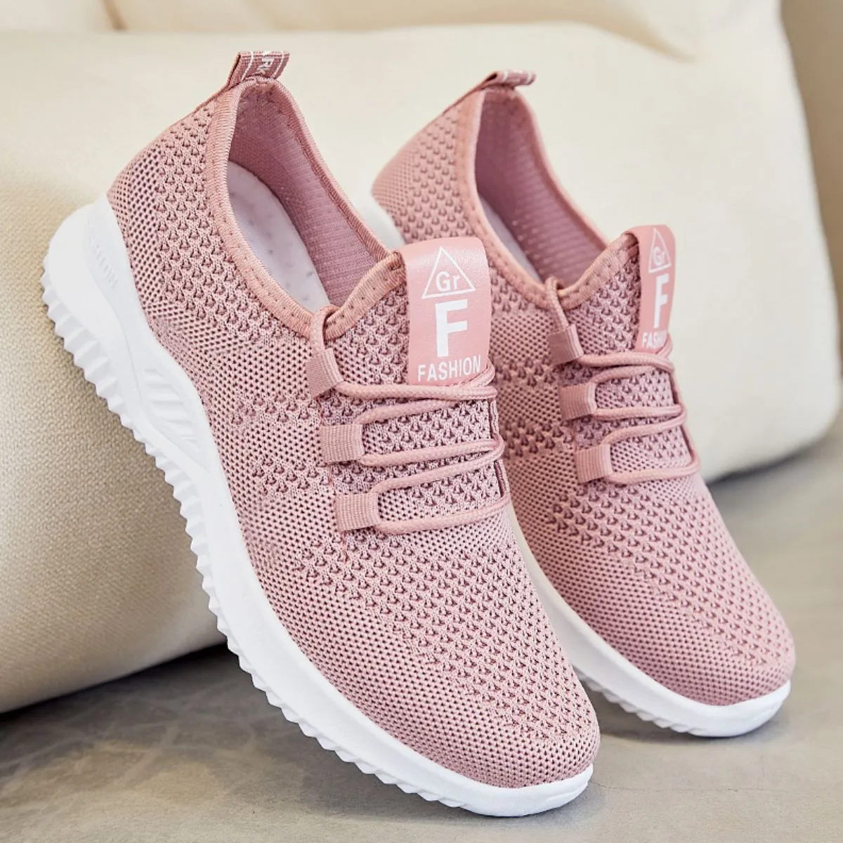 Breathable Mesh Lace Up Athletic