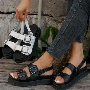 Buckle Open Toe Platform Sandals