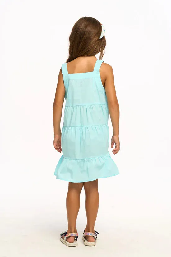 Chaser Kids Nova Cotton Poplin Tank Dress - Clear Blue - FINAL SALE