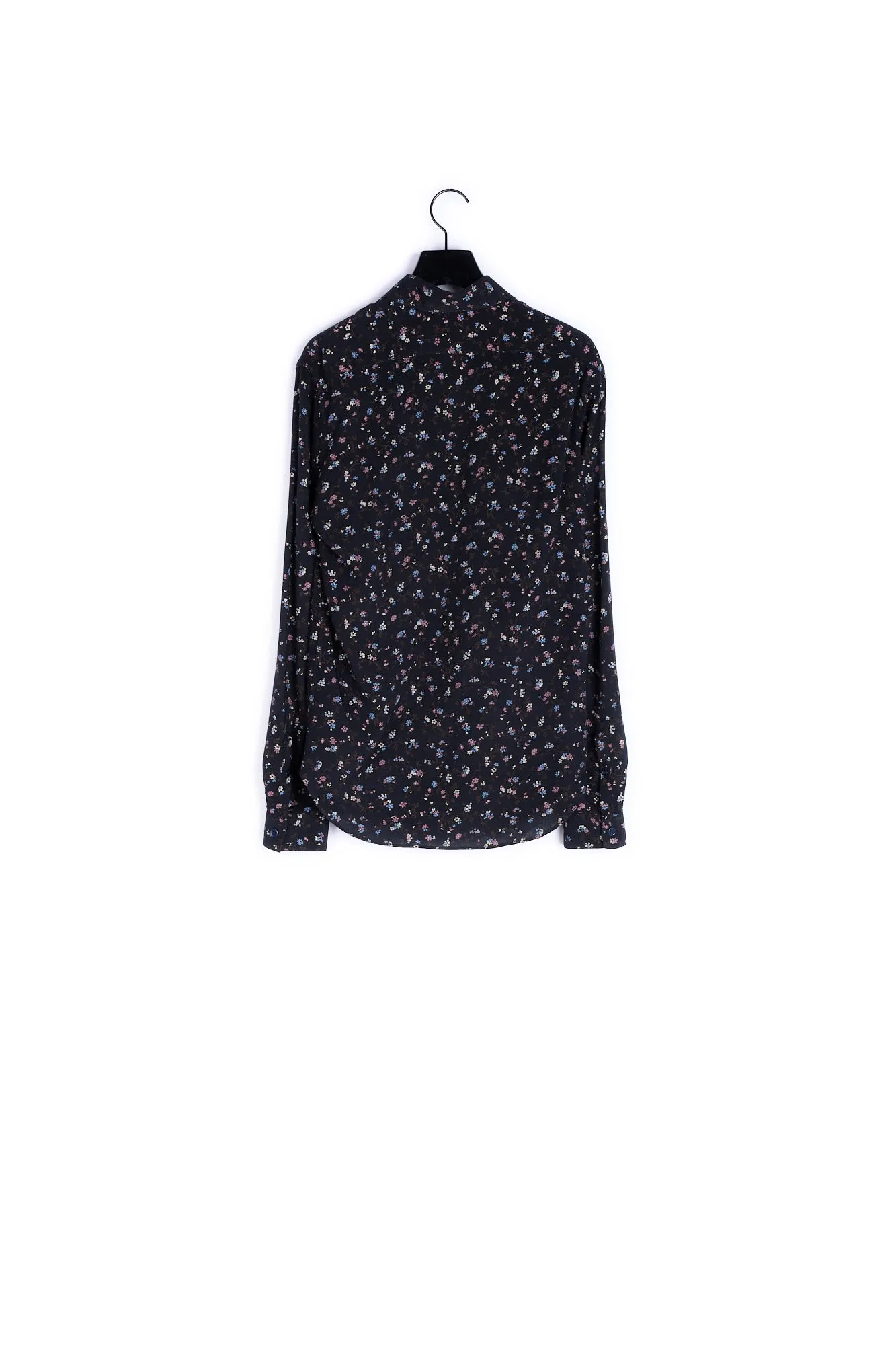 Chemise bleue slim imprimé fleuri
