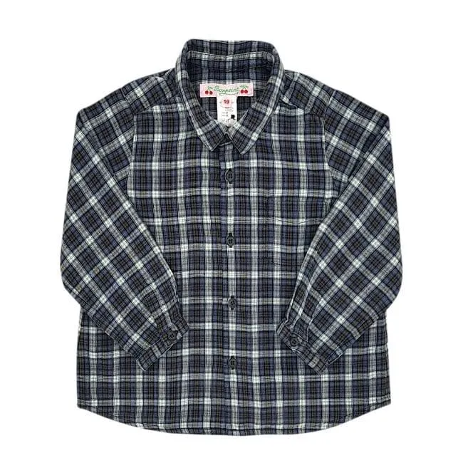 Chemise à carreaux bleu kaki doublée