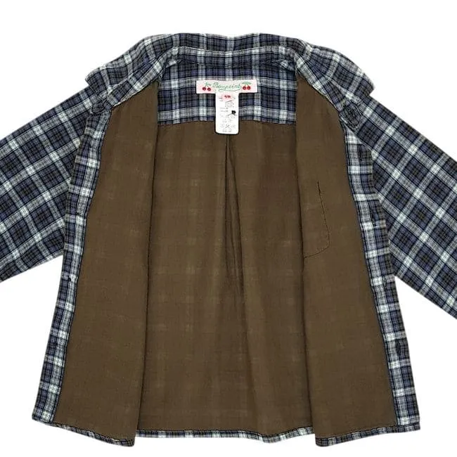 Chemise à carreaux bleu kaki doublée
