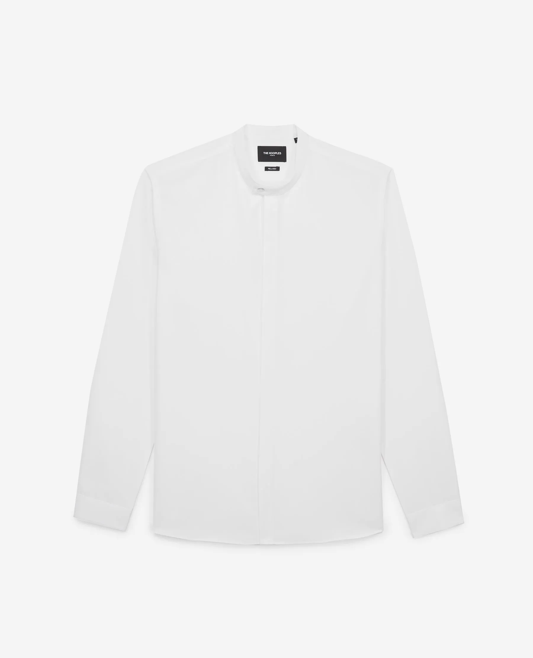 Chemise chic blanche col officier slim