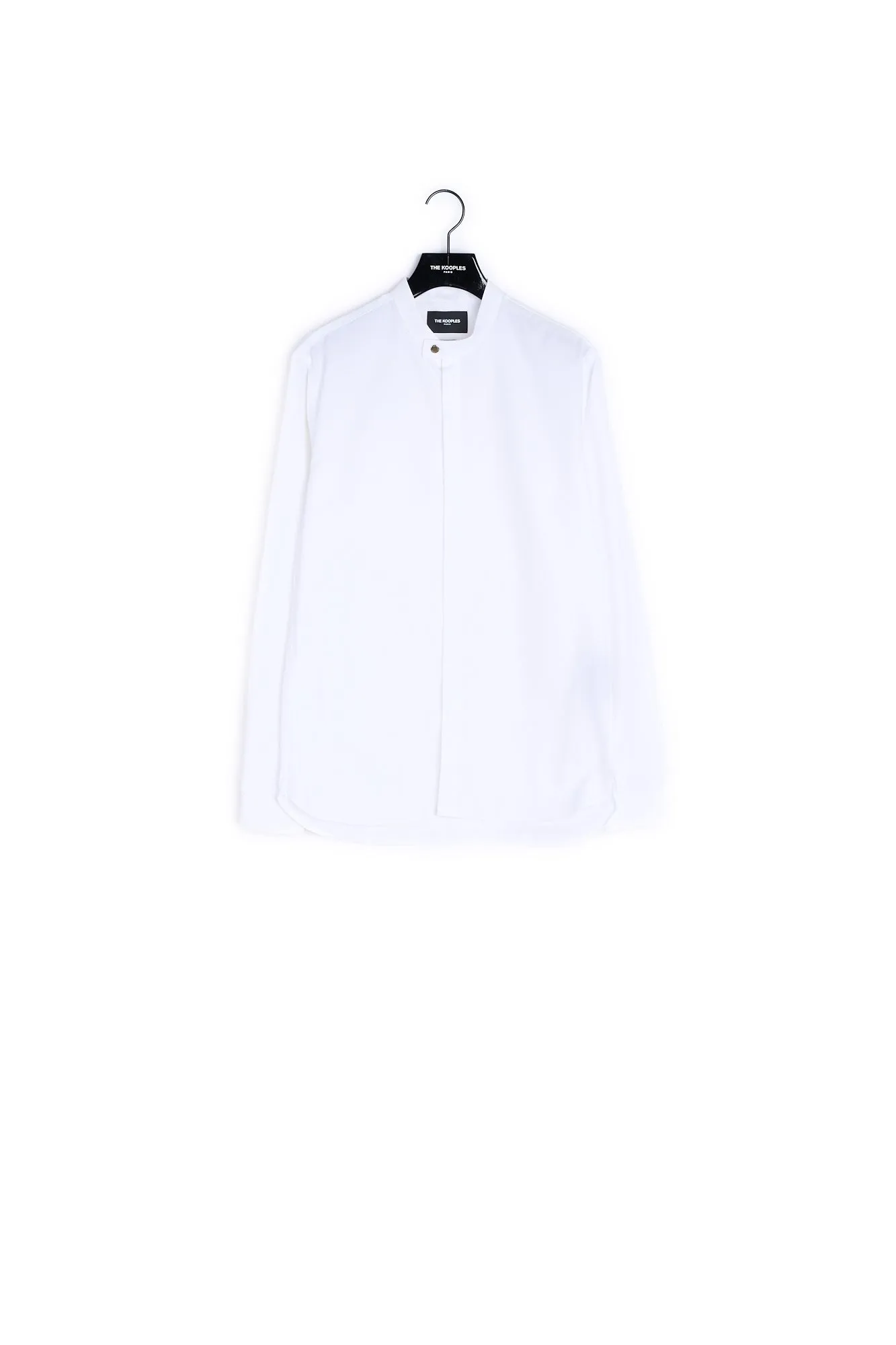 Chemise chic blanche col officier slim