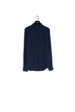 Chemise col classique bleu marine