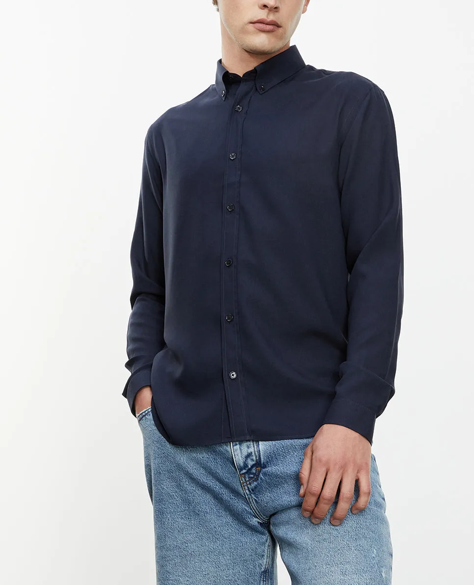 Chemise col classique bleu marine