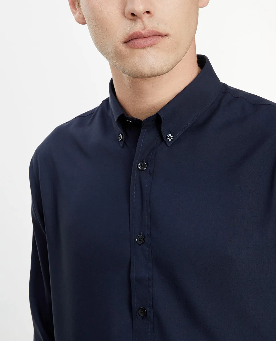 Chemise col classique bleu marine