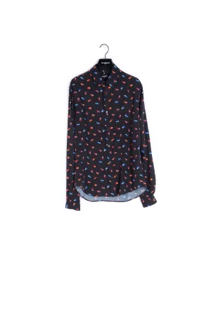 Chemise fluide imprimé fleuri coloré