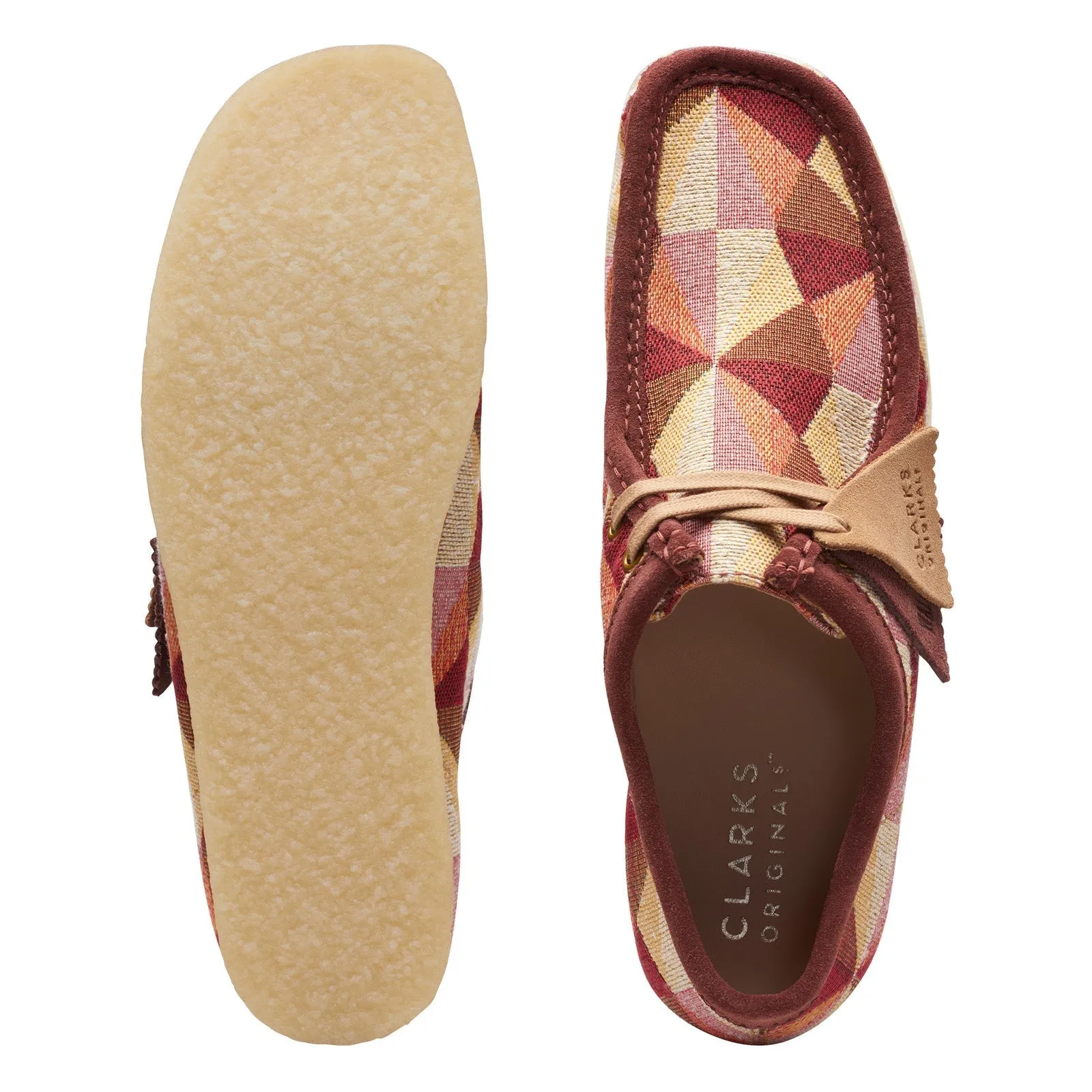 Clarks Originals Wallabee Low Men's Yellow and Red Multi Canvas Suede 26172248