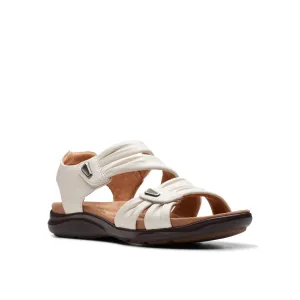 Clarks Women's Kitly Ave Off White Leather Sandals