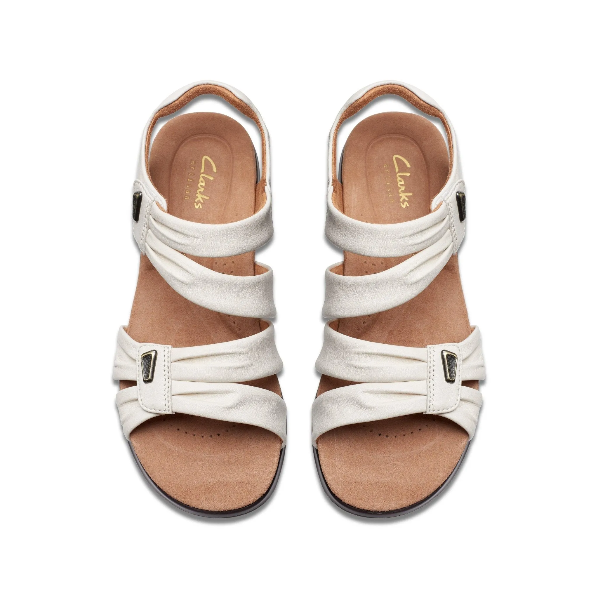 Clarks Women's Kitly Ave Off White Leather Sandals