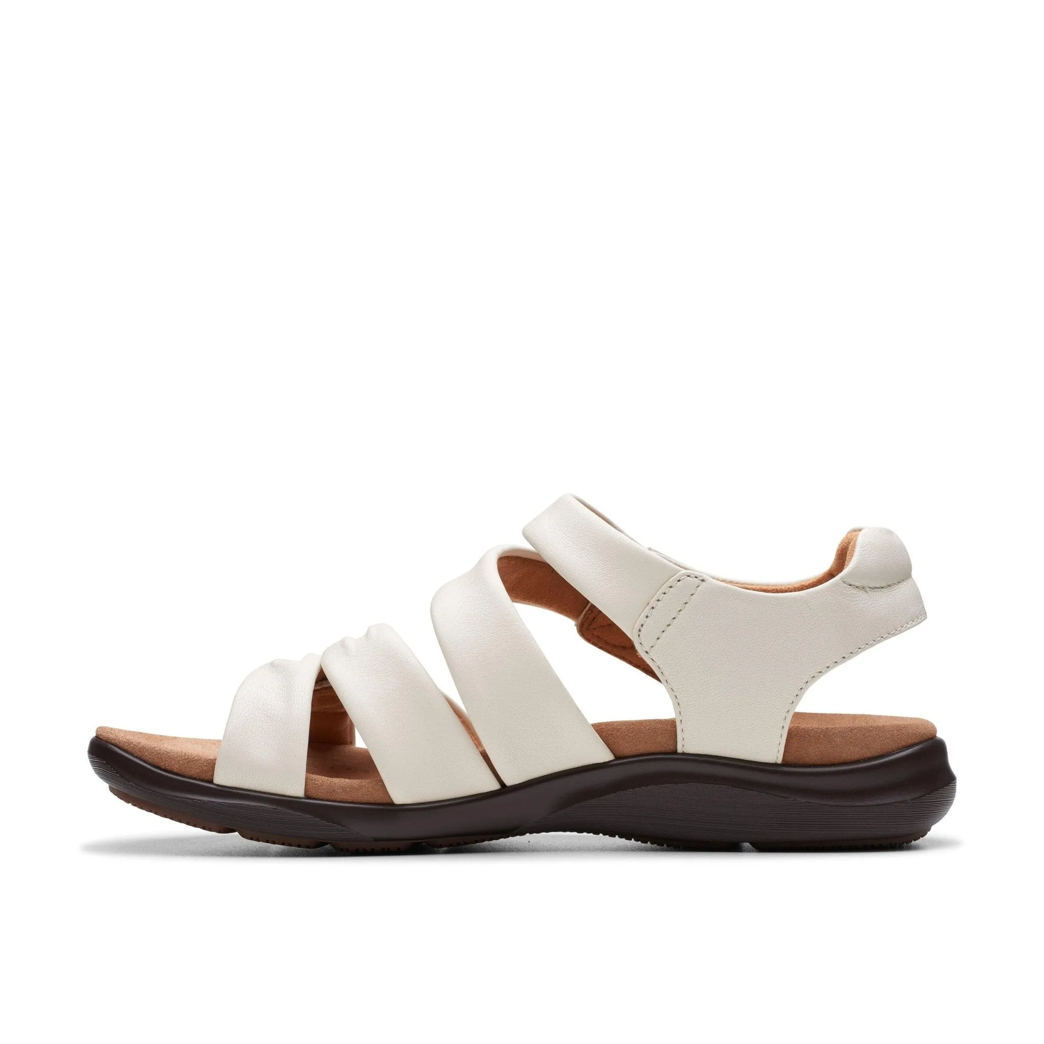 Clarks Women's Kitly Ave Off White Leather Sandals