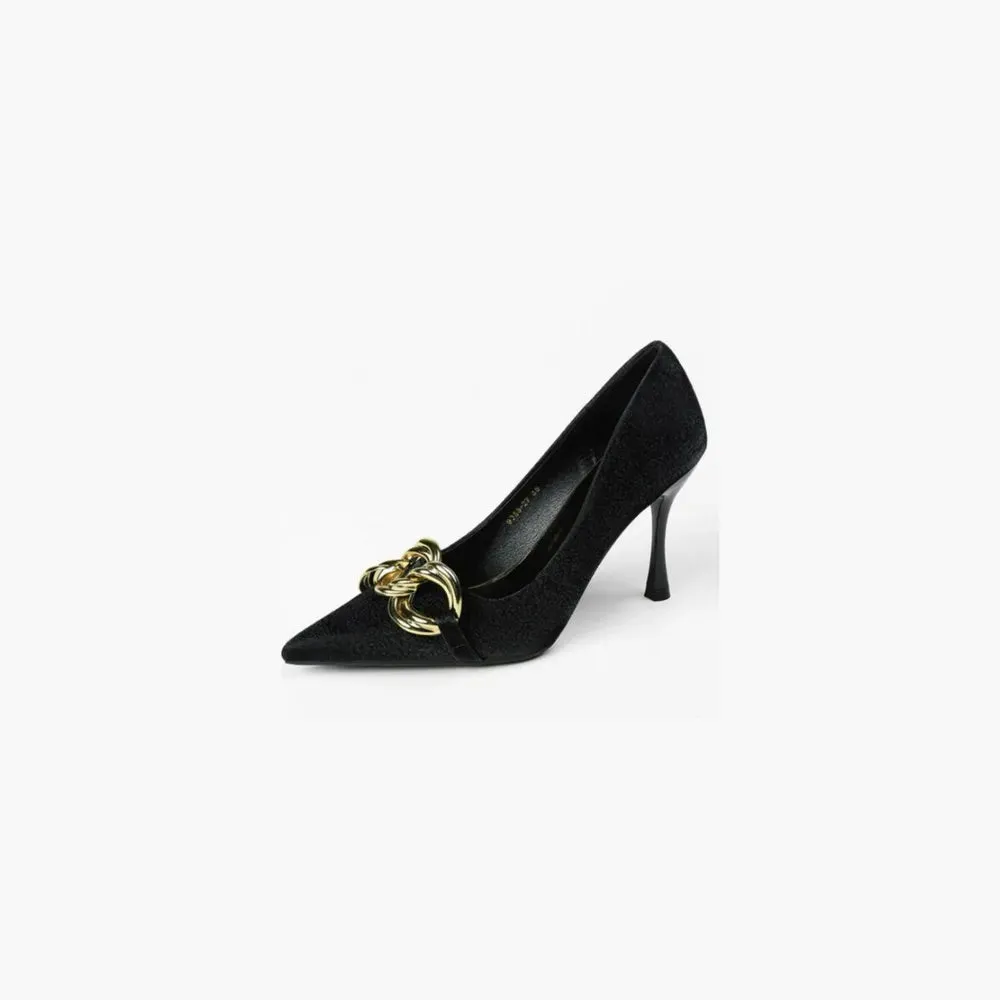 Decor Metal Point Toe Stiletto Pumps