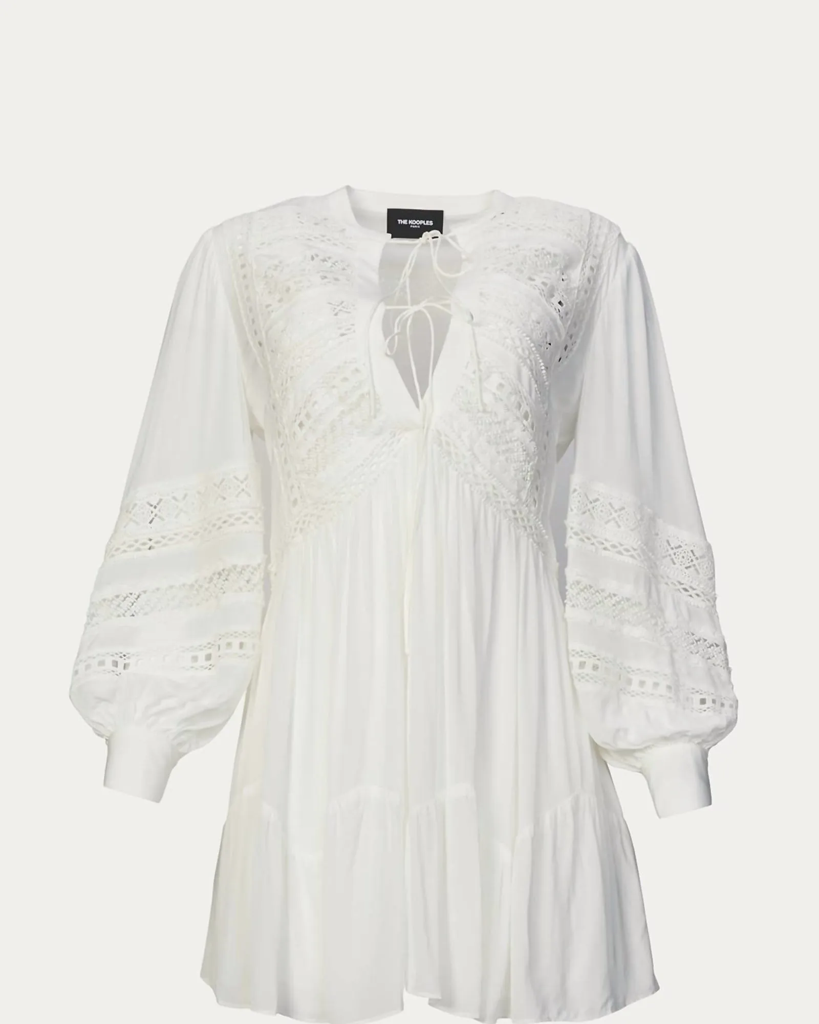 Dress With Lace Detailing in White | White