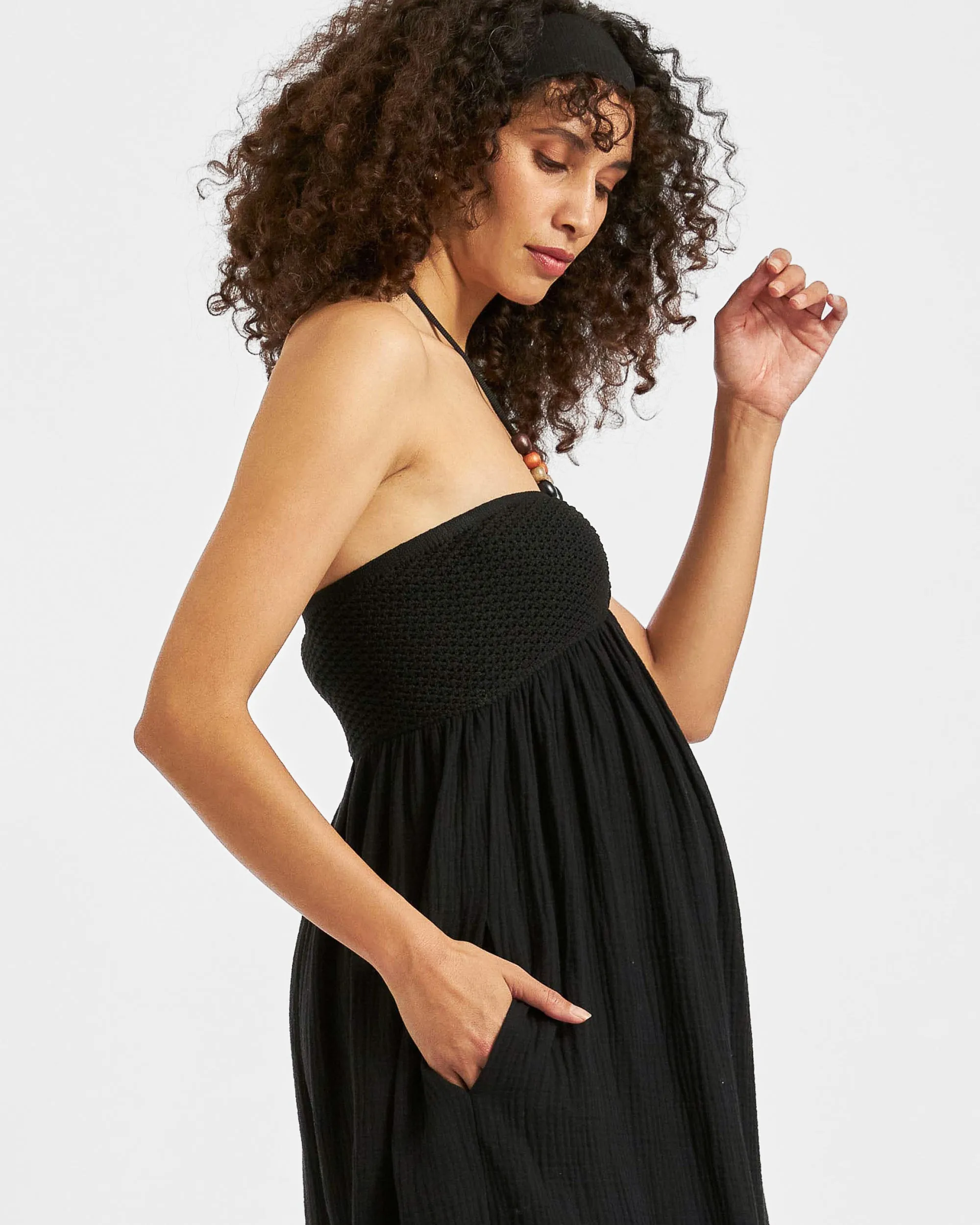 Evie Crochet Dress  Black