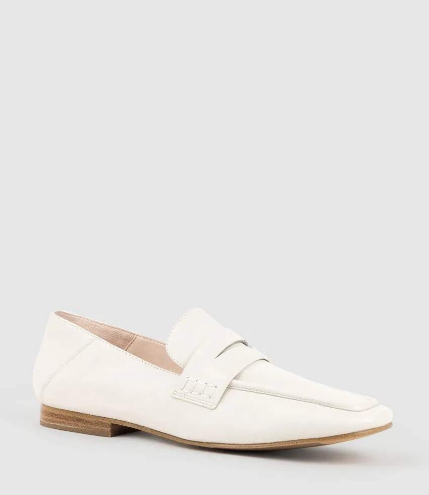 FINLAY Moccasin with Collapsible Back in Offwhite Calf
