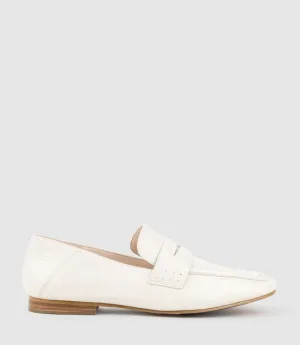 FINLAY Moccasin with Collapsible Back in Offwhite Calf
