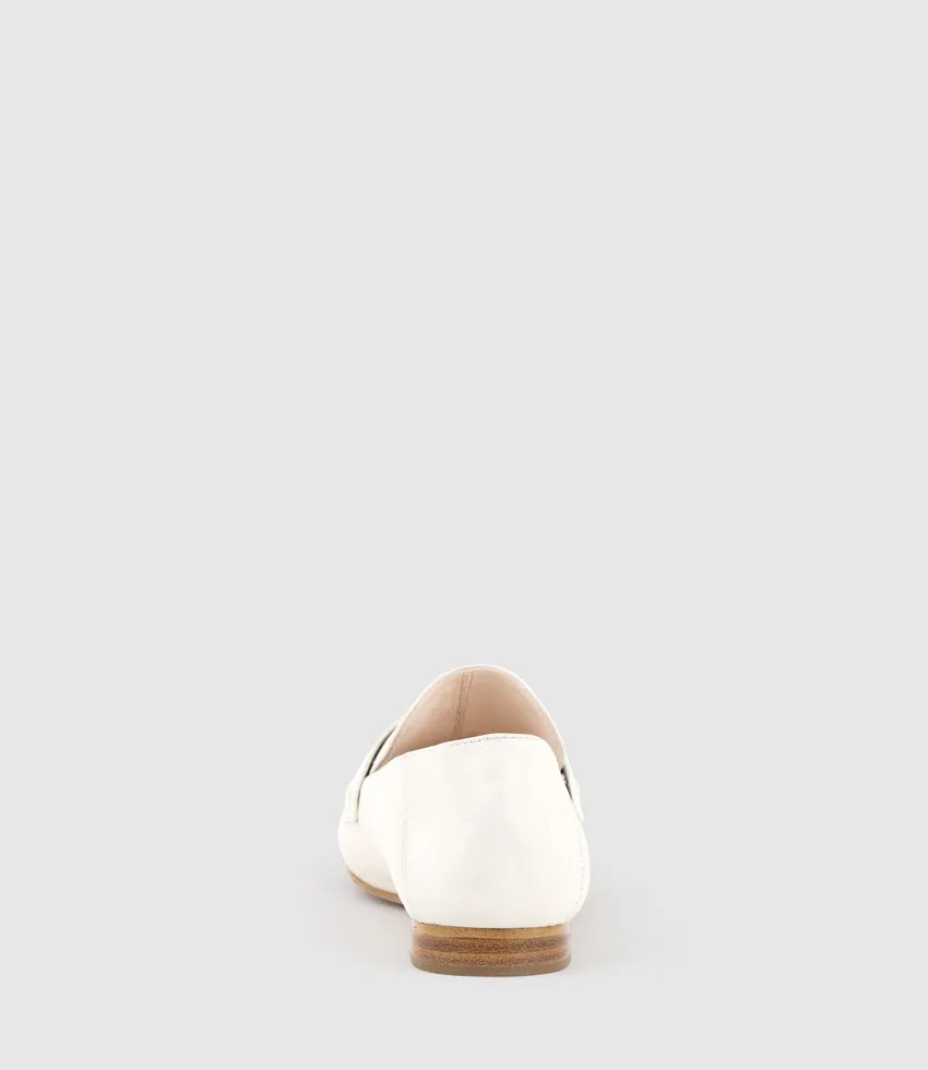 FINLAY Moccasin with Collapsible Back in Offwhite Calf