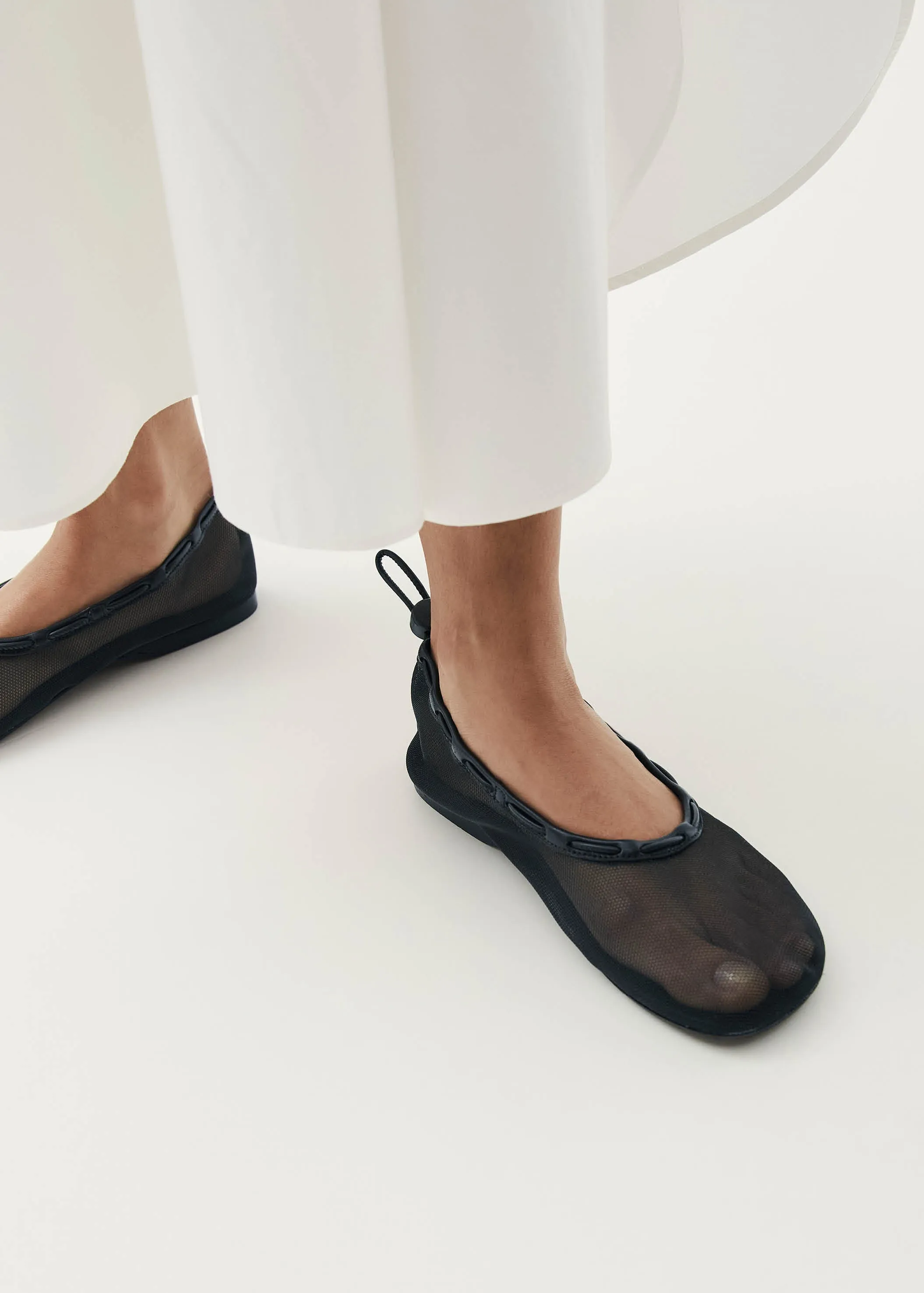 Gill Mesh Black Ballet Flats