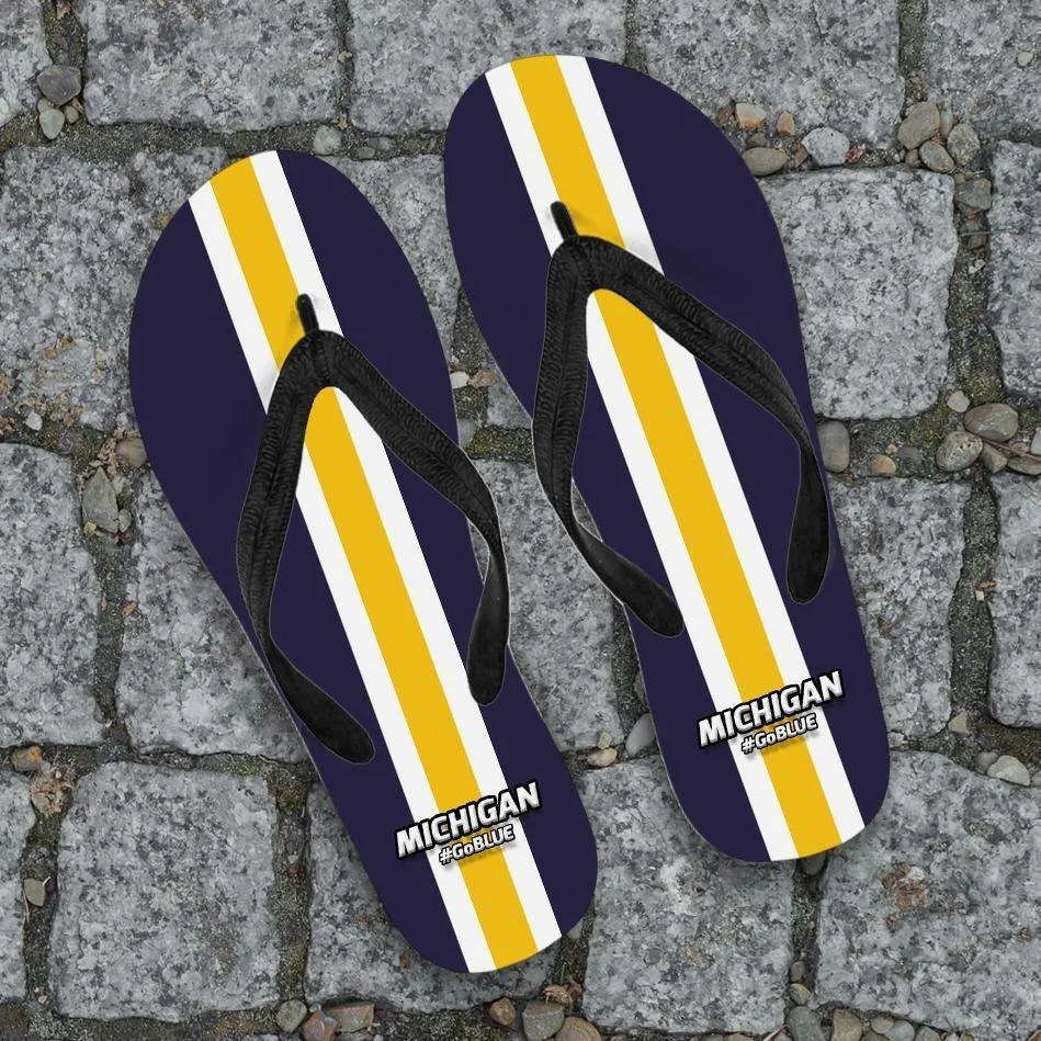 #GoBlue Michigan Flip Flops