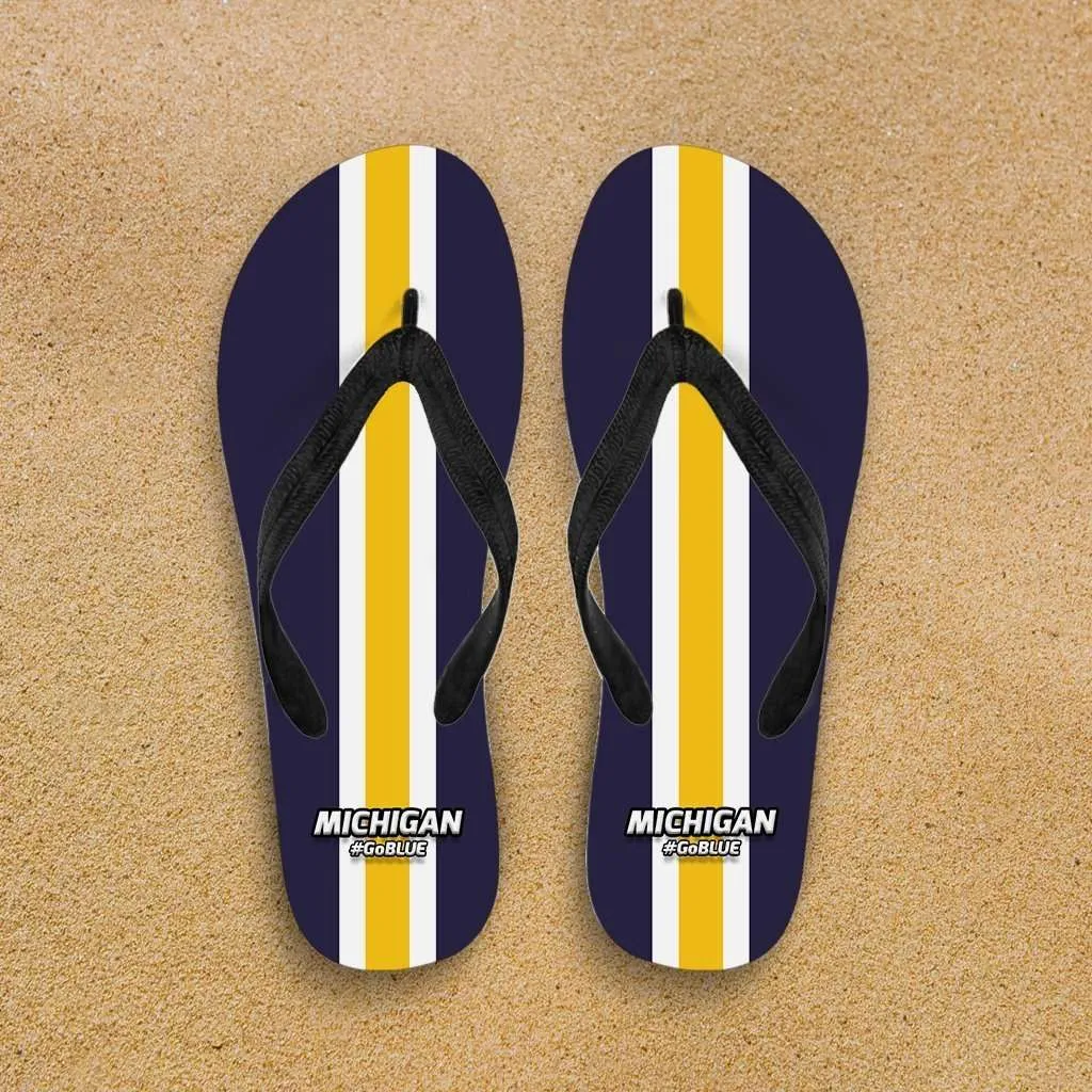 #GoBlue Michigan Flip Flops