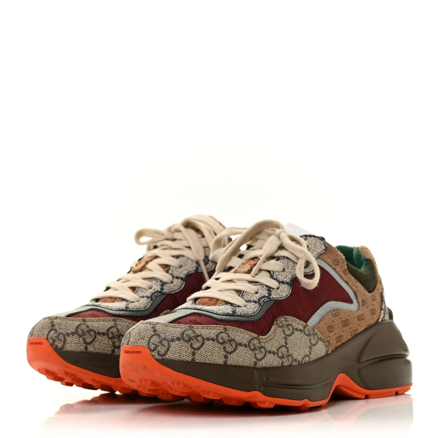 GUCCI GG MIXED FABRIC RHYTON SNEAKERS